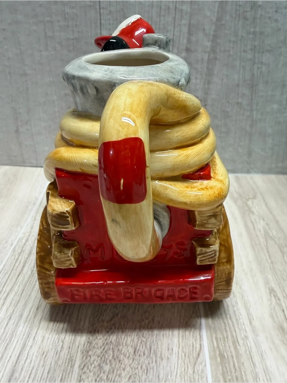 Vintage Enesco Disney Mickey's Fire Brigade Ceramic Teapot / pitcher Fire truck